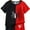 Red, variant on GEYEHUG Boys 2 Pieces Outfits Print Round Neck Short Sleeve Top and Shorts Set