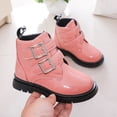 thumbnail image 4 of Girls Cute Ankle Boots PU Leather Buckle Closure Dress Booties Trendy Simple Design Low Heel Soft Sole Shoes Pink 12 Little Kids, 4 of 7