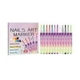 thumbnail image 2 of 12 Colors Nail Art Pens Set Nail Polish Pens Nail Art Drawing Pen Quick Dry Nail Art Painting Pens kit for Home DIY Nail Art Design (Style E), 2 of 8