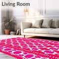 thumbnail image 2 of ODIKA 4'x6' Machine Washable Non-Slip Area Rug, Checkered Trellis Lattice Funky Modern Contemporary Stylish High Traffic Rug, Pink, 593884, 2 of 7