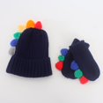 thumbnail image 6 of Qudderr Toddler Baby Winter Hat Mitten Set for Boys Girls Fleece Lined Dinosaur Wool Hat Unisex Set for 1-4 Years, 6 of 8