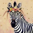 thumbnail image 2 of Borges, Victoria 12x12 Gold Ornate Wood Framed with Double Matting Museum Art Print Titled - Klimt Zebra II, 2 of 4