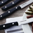 thumbnail image 3 of Farberware 8-Piece Stamped Triple Rivet Steak Knife Set – 4.5" High-Carbon Stainless Steel Blades for Dining, Grilling & Table Service, Durable Kitchen Cutlery for Everyday Use (Black), 3 of 6