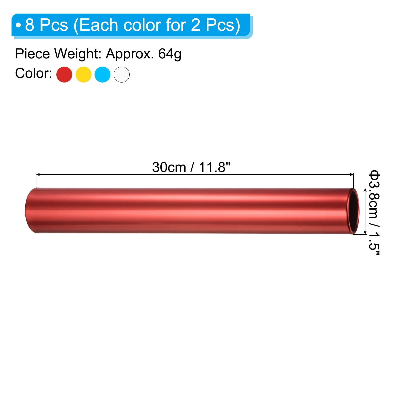 Aluminum Relay Batons, 1 Set Field Track Relay Event Baton for Race Gym Track and Field, Multicolor
