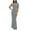 Gray, variant on Kaemgyyd Maxi Dresses for Women Bodycon Solid Color Evening Party Long Dress Short Sleeve Crew Neck Slim Lounge Cocktail Dress