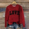 thumbnail image 6 of Women's Sweaters Heart Printed Trendy Long Sleeve Drop Shoulder Knitted Sweaters Loose Casual Crew Neck Love Cute Sweatshirts Comfy Soft Valentines Outfits, 6 of 6