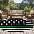 thumbnail image 4 of Thin Green White Line Round Area Rug 7 FT, Non Slip Living Room Area Carpet, American Flag Star Washable Soft Circular Rug Non-Shedding Floor Carpet for Bedside Office Play Room Classroom, 4 of 9