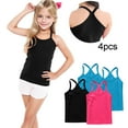 thumbnail image 2 of zbxnLI 4 Pack Girls Camisole Tops Toddler Girls Dance Racerback Tank Tops Sleeveless Basic Undershirts, 2 of 6