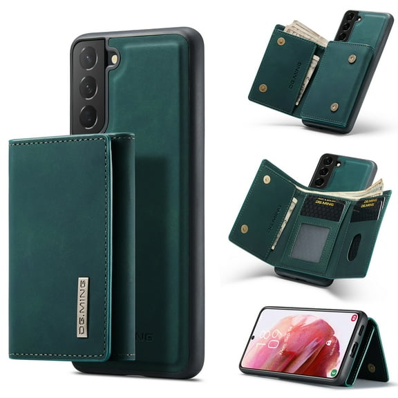 SaniMore Case for Samsung Galaxy S24 6.1" 2024, PU Leather Case Soft TPU Inner Detachable Magnetic Folding Wallet Card Slots Kickstand Anti-drop Shockproof 360°Protection Case for Galaxy S24, Green