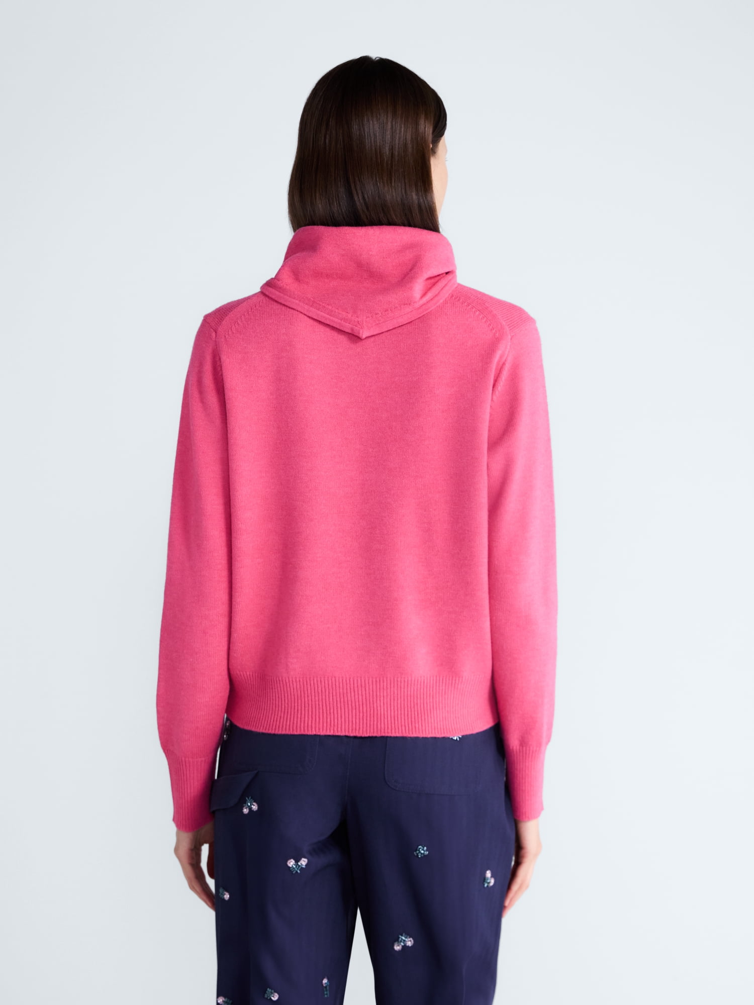 Free Assembly Women's and Women's Plus Cropped Crewneck Sweater with Scarf, Lightweight, Sizes XS-4X