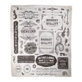 thumbnail image 1 of HATIART Throw Blanket Warm Cozy Print Flannel Border Retro Label Collection Vintage Page Sign Graphic Comfortable Soft for Bed Sofa and Couch 50x60 Inches, 1 of 1