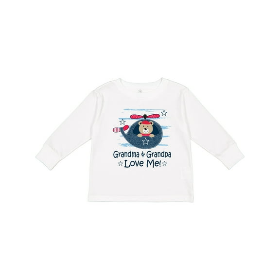 Inktastic Grandma and Grandpa Love Me Boys Boys or Girls Long Sleeve Toddler T-Shirt
