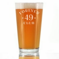 Bevvee Pint Glass 16 oz Forever 49 50th Birthday Gift Beer Glasses