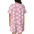 thumbnail image 3 of Bingfone Cute Cat Print Pajamas Sets for Women Soft Short-Sleeved Pjs with Lounge Shorts Two Piece Sleepwear, 3 of 8