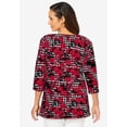 thumbnail image 3 of Jessica London Women's Plus Size Boatneck Tunic Top 3/4 Sleeve Shirt  Loose Fit, 3 of 6