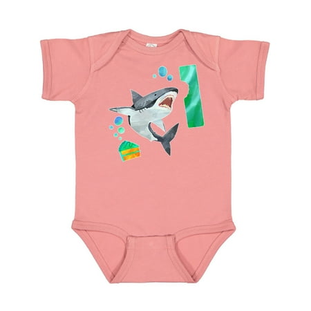 

Inktastic First Birthday Shark with Cake Gift Baby Boy or Baby Girl Bodysuit
