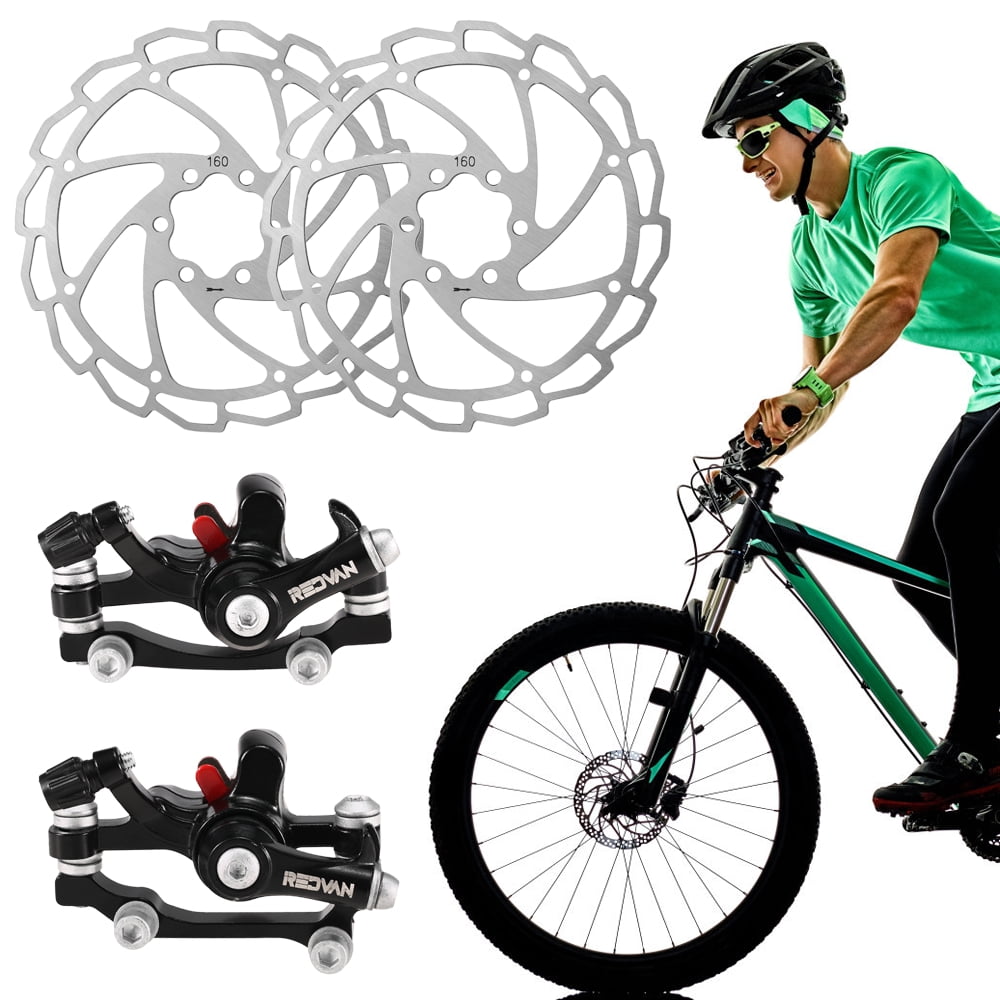 Bike Disc Brake Kit Front Rear Calipers Set 160mm Disc Rotors Cycling