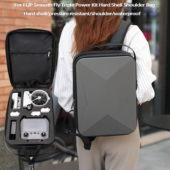 Drone Backpack for DJI flip, Waterproof Shockproof Shoulder Bag Portable Carrying Case for DJI flip Drone, Remote Controller, Batteries, Storage Bag with Zipper