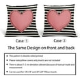thumbnail image 5 of Valentines Day Pillow Covers 16X16 Inch Black White Stripes Pink Heart Decorative Square Pillow Cases Valentine''s Day Cotton Linen Throw Pillows Set of 2 Home Decor for Sofa Porch Couch Outdoor, 5 of 6