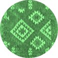 thumbnail image 1 of Ahgly Company Indoor Round Southwestern Emerald Green Country Area Rugs, 6' Round, 1 of 4