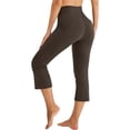 thumbnail image 2 of EOYWHK Women Capri Leggings Scrunch Seam High Waisted Yoga Pants Gym Running Sport Soft Ultra-Stretch Tummy Control Leggings Brown S, 2 of 7