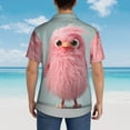 thumbnail image 4 of Sikiie Adorable Pink Fluffy Birds Print Men's Hawaiian Shirt, Summer Beach Button Pocket Short Sleeve T-Shirt,X-Large, 4 of 7