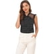 thumbnail image 1 of Blusa de trabajo Allegra K con Lazo transparente sin mangas Negro XS, 1 of 5