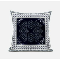 Window Wreath Palace Suede Zippered Pillow W Insert in Light Green Blue 18 x 18