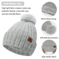 thumbnail image 4 of FZ FANTASTIC ZONE Womens Winter Beanie Hats Scarf Neck Warmer Touchscreen Gloves Set Warm Fleece Lined Chenille Knit Skull Caps Grey, 4 of 7