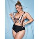 thumbnail image 3 of Tallas grandes con volante rayado roto cintura alta bikini traje de baño Rosegal Mangas largas de talla grande, 3 of 5