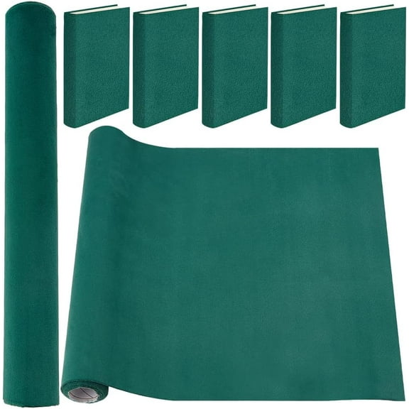 51 x 11.8inch Velvet Book Cloth for DIY Book Binding Fabric Surface Paper Backed Bookcover Notebook Wraps Dark Green Book Covering Protector Bookbinding Supplies for DIY Books Album DIY Scrapbooking