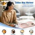 thumbnail image 4 of Heated Coffee Mug Warmer with Thermostat, 8-Hour Auto Shut-Off, USB Powered Saucer for Home Office Use, Easy One-Touch Control, Large Display – 1 Pack, 4 of 5