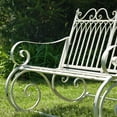 thumbnail image 3 of Zaer Ltd Metal Rocking Bench with Armrests - Antique White, 3 of 6