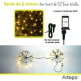 thumbnail image 4 of Luces serie 112 led star burst Artego con 2 ramos de 40cm de diámetro unidos de 56 leds GAMMA Decoración Navidad eventos bodas LED christmas string lights waterproof 8 modos uso temporizador, 4 of 7