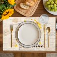 thumbnail image 4 of Sunflower Placemats Set of 8, Vintage Botanical Placemats for Dining Table, Place Mats for Kitchen Tabletop, Waterproof Wipeable Dining Table Mats Set, 4 of 9