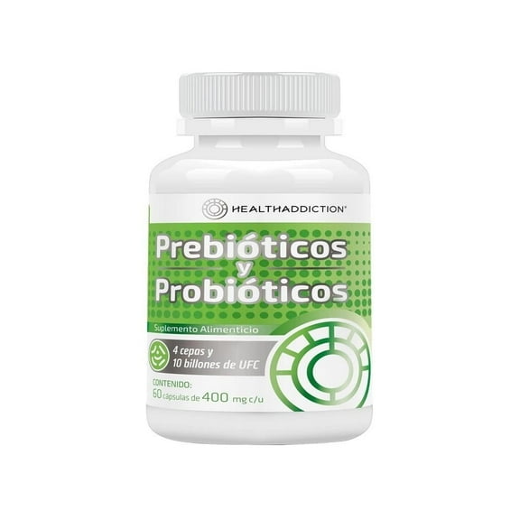Suplemento alimenticio Healthaddiction Prebióticos y probióticos 60 cápsulas de 400mg c/u