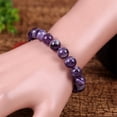 thumbnail image 2 of Pulsera de cuentas de piedra natural de amatista, pulsera elástica de piedra preciosa de cristal púrpura, pulsera de joyería para hombres y mujeres, pulsera de amatista de moda, 2 of 2