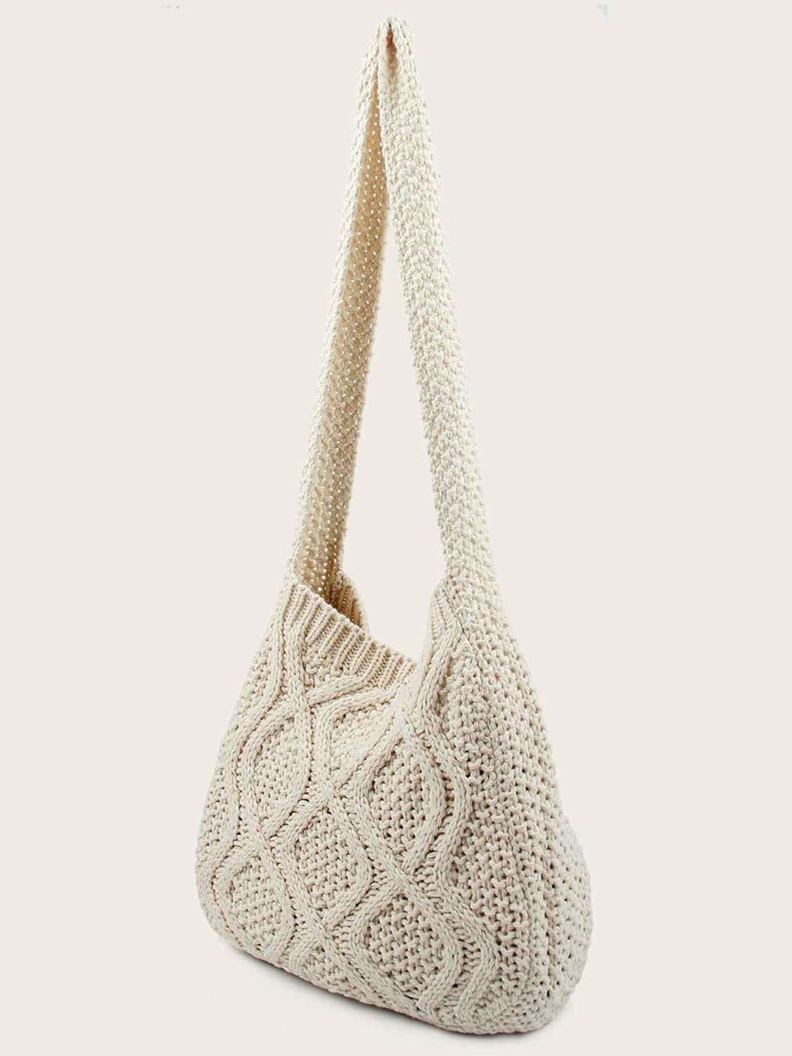 Women's Crochet Shoulder HandBags Hobo Knitted Tote Bag Shopping Bags