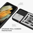 thumbnail image 3 of for Samsung Galaxy S21 Ultra Case with Flexible TPU Screen Protector 2 Pcs, Slide Camera Lens Cover with Kickstand Protective Case for Galaxy S21 Ultra 5G-Silver, 3 of 12