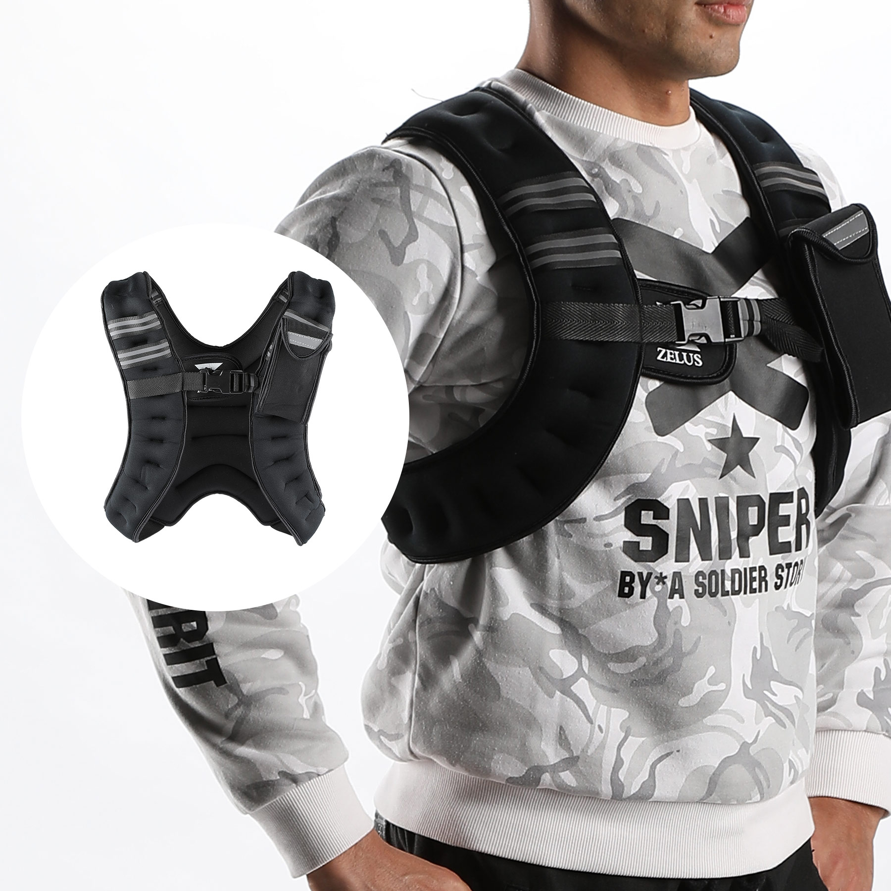 12 lb. Adjustable Weighted Jacket Vest Fitness Training Exercise