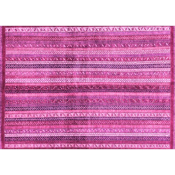 Ahgly Company Indoor Rectangle Abstract Pink Modern Area Rugs, 7' x 10'
