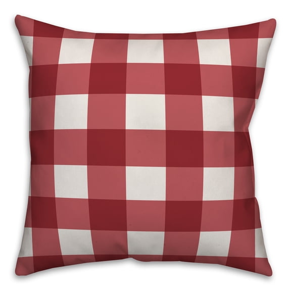 Creative Products Red Buffalo Plaid 18x18 Spun Poly Pillow