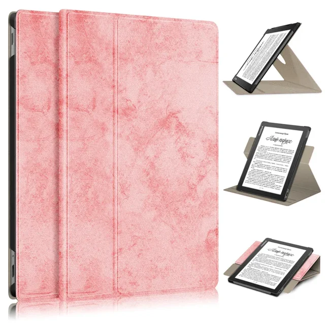Case For Pocketbook 970 Tablet Case Soft Fabric 360 Degree Rotating Stand Smart Cover For PocketBook InkPad Lite PB970 970 Case Pink-Fabric For Pocketbook 970