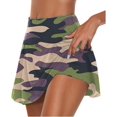 thumbnail image 5 of Falda pantalón activa para mujer, falda de tenis plisada elástica atlética para correr, Golf, entrenamiento, pantalones cortos de Fitness con estampado de camuflaje, 5 of 5
