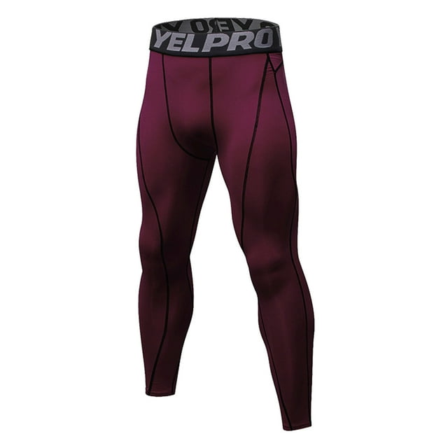 Men's Four Seasons Simple Exercise Compression Pants - Fitness Running Stretch Basketball Base Training - Polyester - Solid - All Sizes