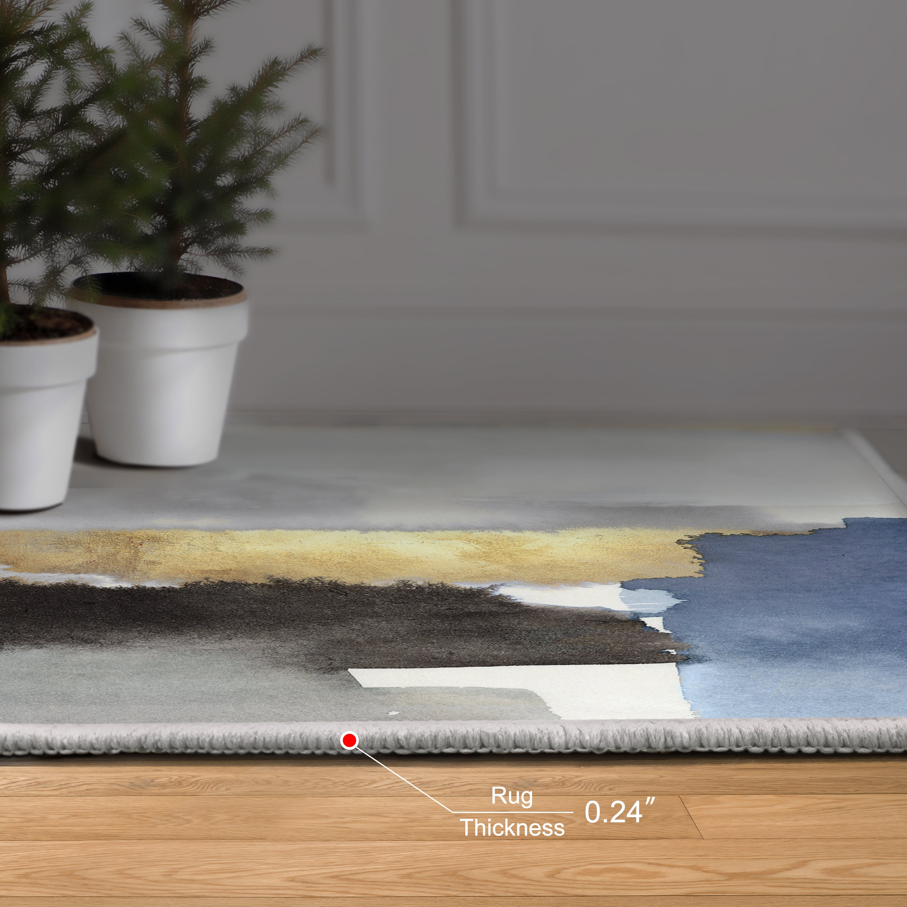 Nikka Washable Abstract Art Area Rug size 5'x8'