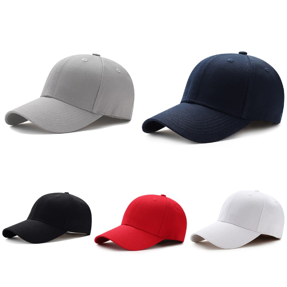 Solid Adjustable Baseball Cap Men Women Plain Summer Casual Snapback Curved Hats 