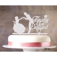 thumbnail image 1 of Finally Got Engaged Couple Cake Topper Wedding Cake Topper Color Option Available 6-8 Inches Wide, 1 of 1
