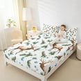 thumbnail image 4 of jejeloiu Wild Deer Full Size Sheets,Jungle Animal Reindeer Bed Sheets,Merry Christmas Tree Sheet Sets,Super Cozy Room Decor,4-Piece, 4 of 7