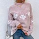 thumbnail image 2 of Christmas Turtleneck Snowflake Knit Sweaters Warm Wool Pullover Casual Jumper, 2 of 6